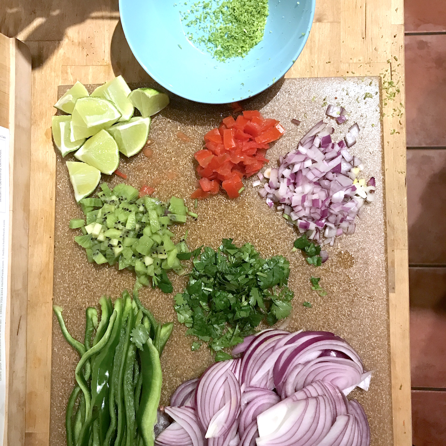 Hello Fresh February 2018 - chopped veggies