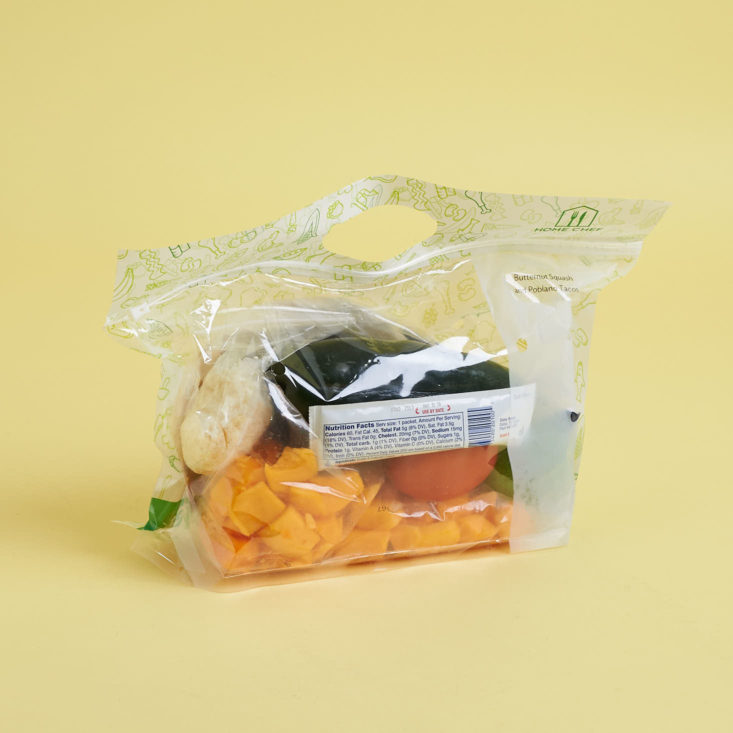 ingredients in bag