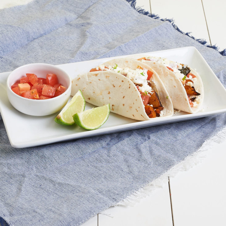 butternut squash and poblano tacos