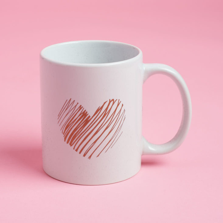 white heart mug