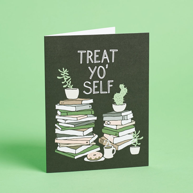 black treat yourself card