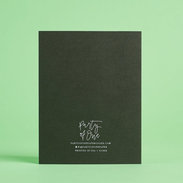 black back of a card