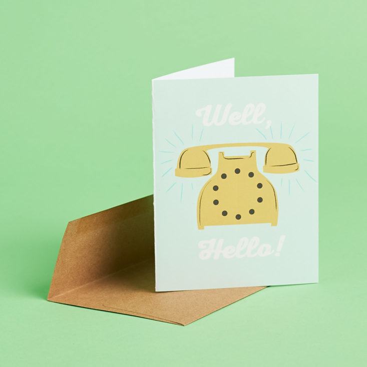 well hello phone card and envelope