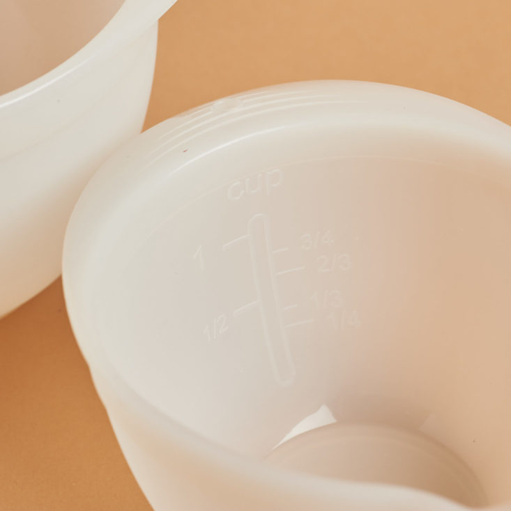 silicone measuring cups inside