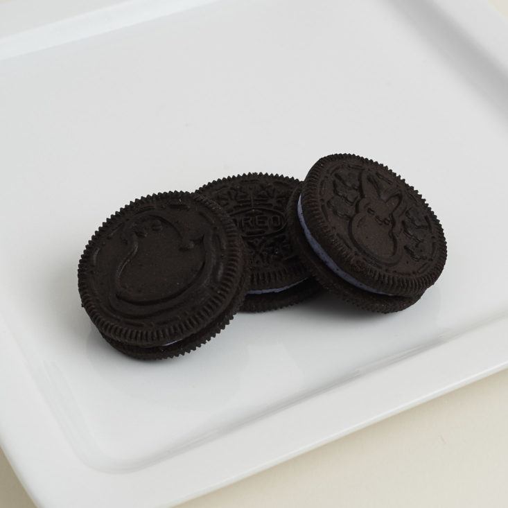 Limited Edition Peeps OREOs on a plate