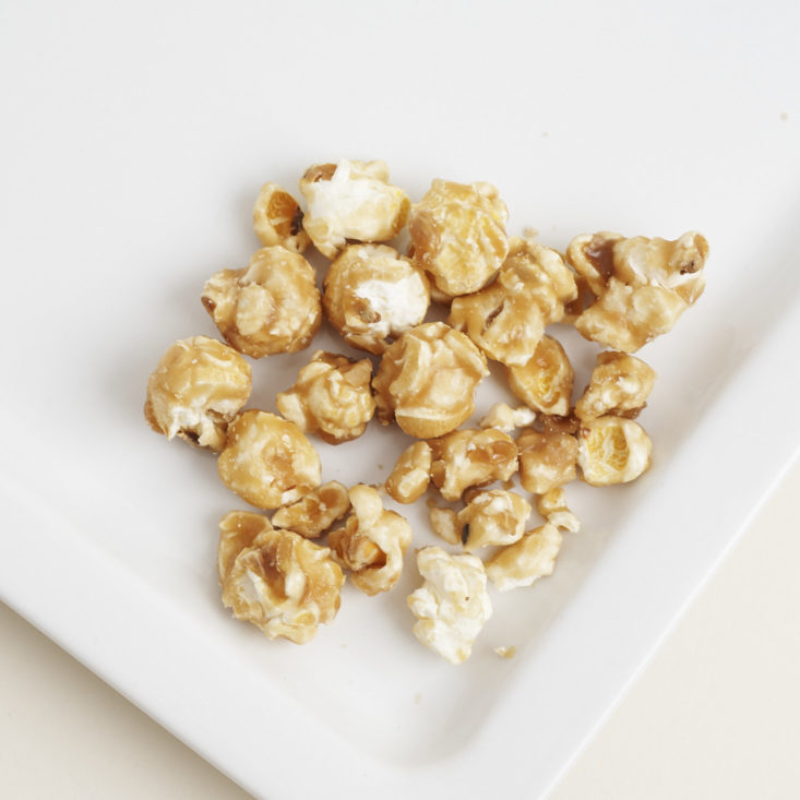Annie B's Sea Salt Caramel Popcorn on plate