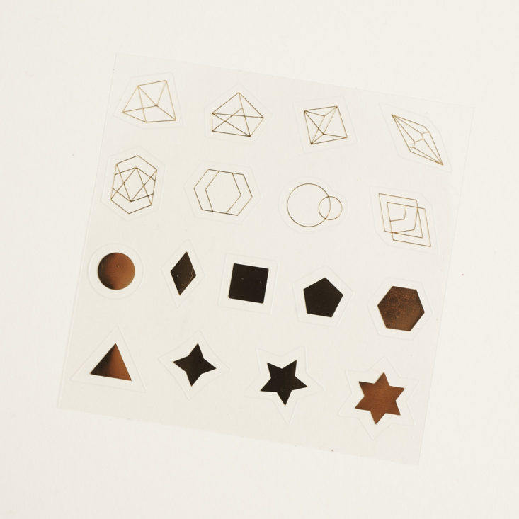 gold foil geometric shape stickers