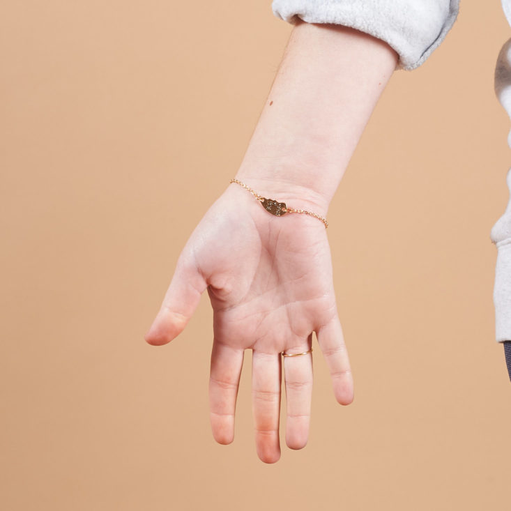 friendship bracelet on model