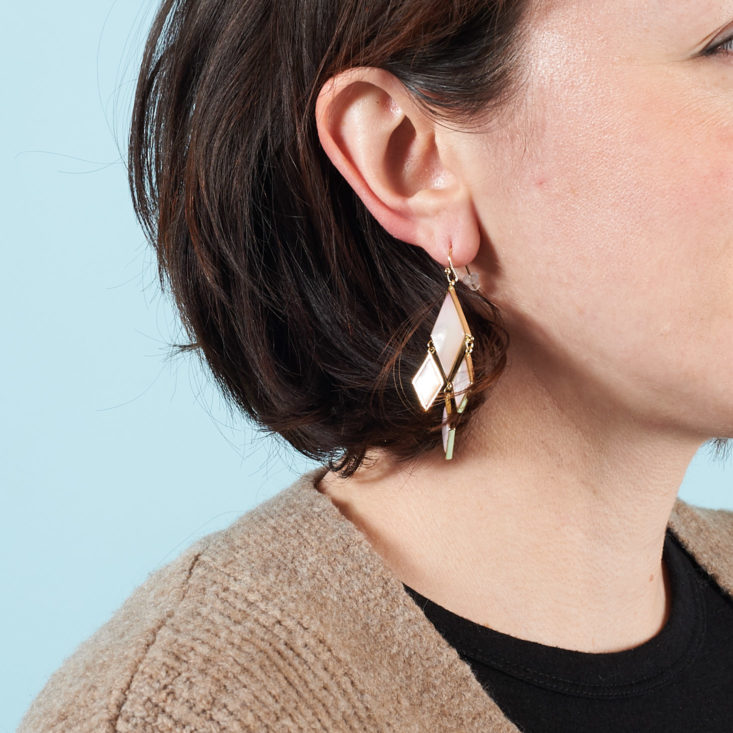 diamond shaped dangling earrings