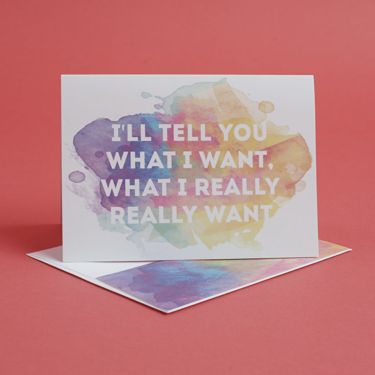 i'll tell you what i want what i really really want greeting card