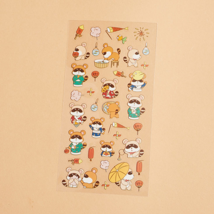 raccoon characters sticker sheet