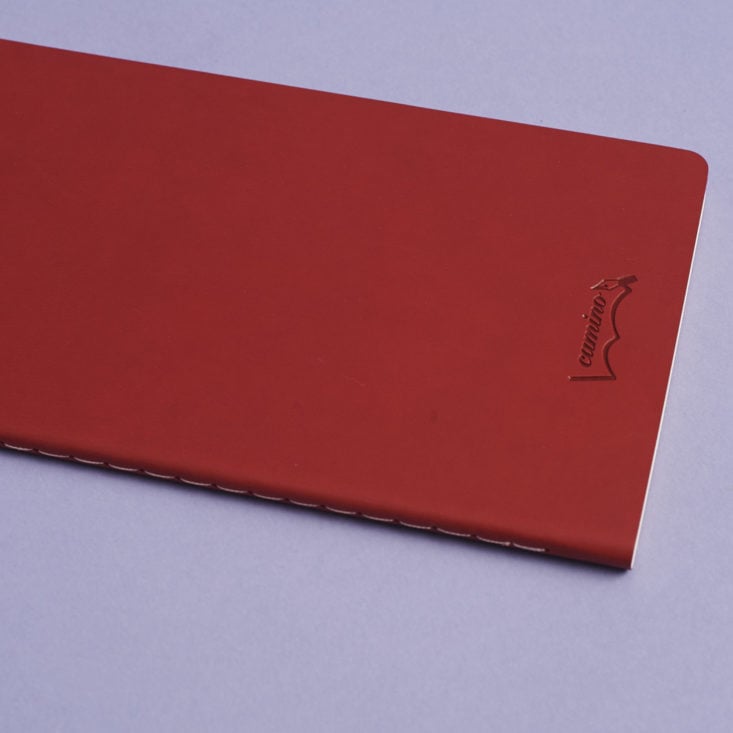 detail of cover of Camino A5 slim notebook