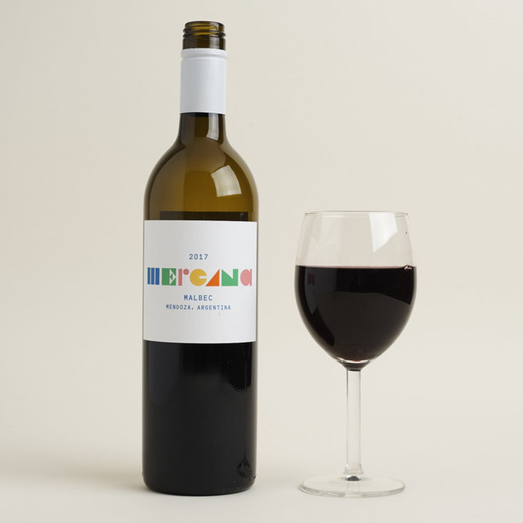 2017 Mercana Malbec with wine glass
