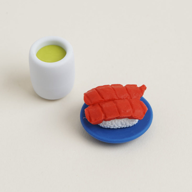 Sushi Eraser with tea