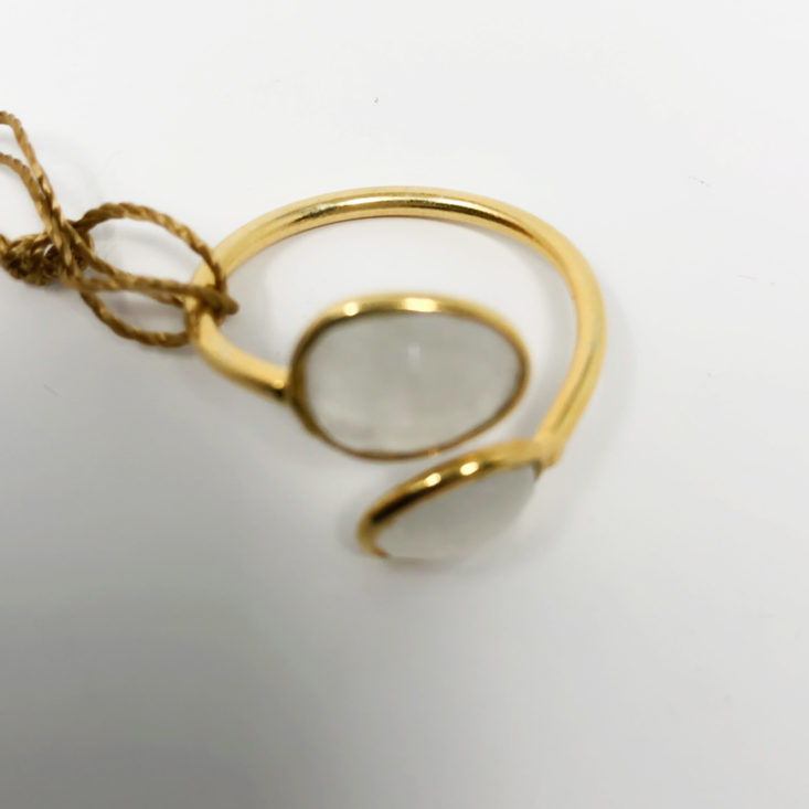 ArtZen Moonstone & 18K Gold Plated Sterling Silver Adjustable Ring