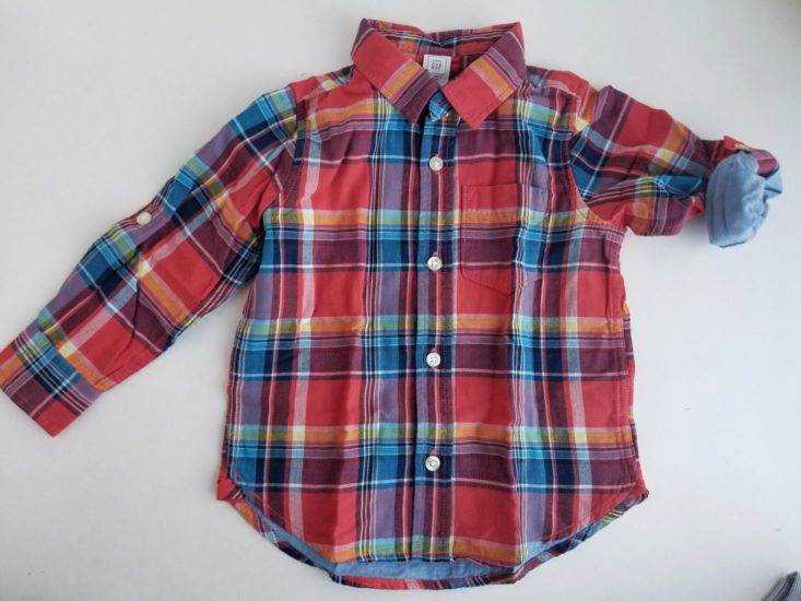 Gap Double-Weave Convertible Plaid Shirt 