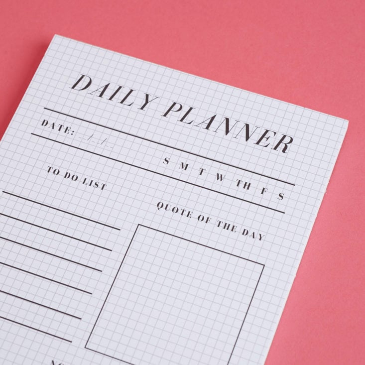 close up of Graph Daily Planner Pad