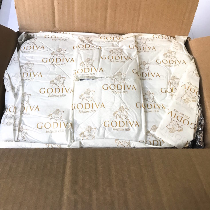 open Godiva Chocolate of the Month Club box