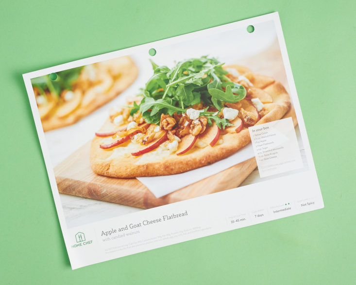 home chef vegetarian april 2018 box review apple flatbread