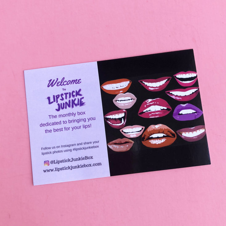 Lipstick Junkie March 2018 - Info Front