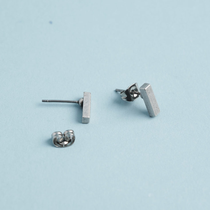 small silver bar earrings