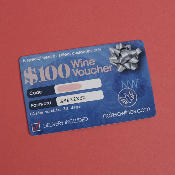 $100 credit for naked wines