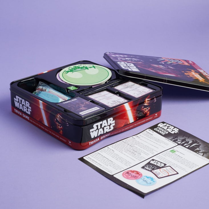 monthly mystery box of awesome star wars trivia game pieces