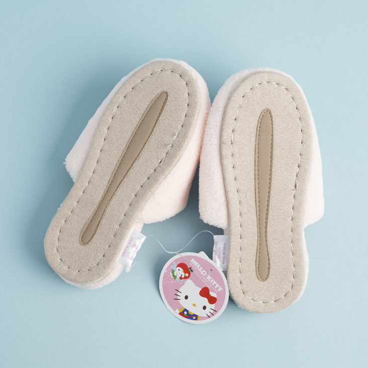 soles of hello kitty slippers