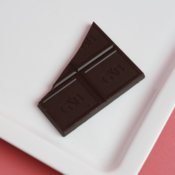 Green & Black's 70% Cacao Pure Dark Chocolate on plate