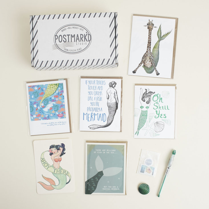 contents of march 2018 Postmark'd Studio PostBox