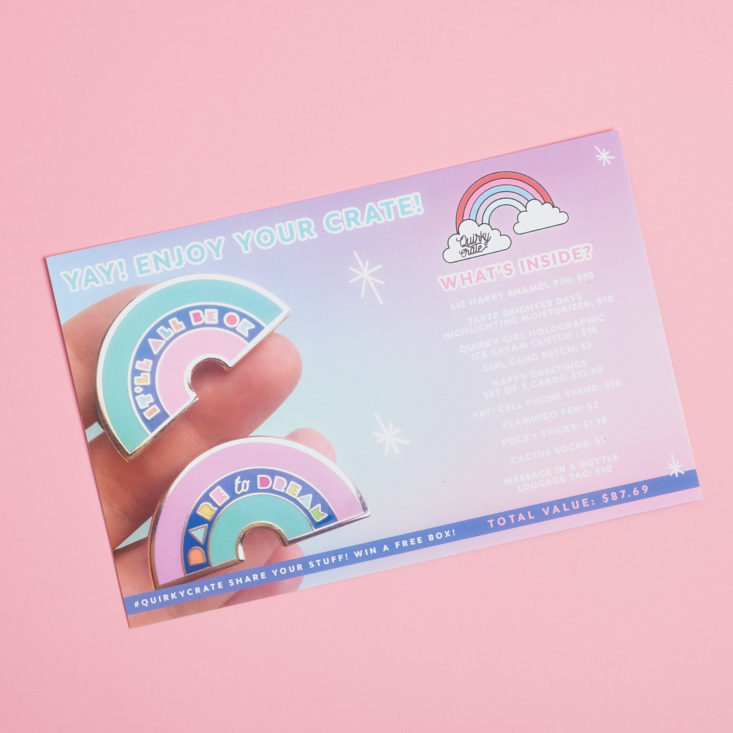 quirky crate info card