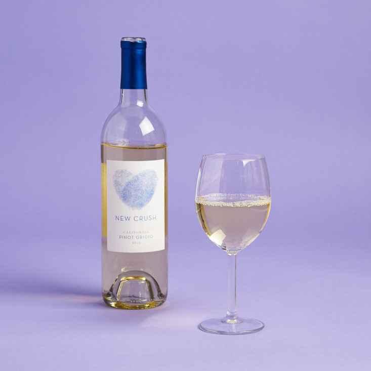 new crush pinot grigio in wine glass