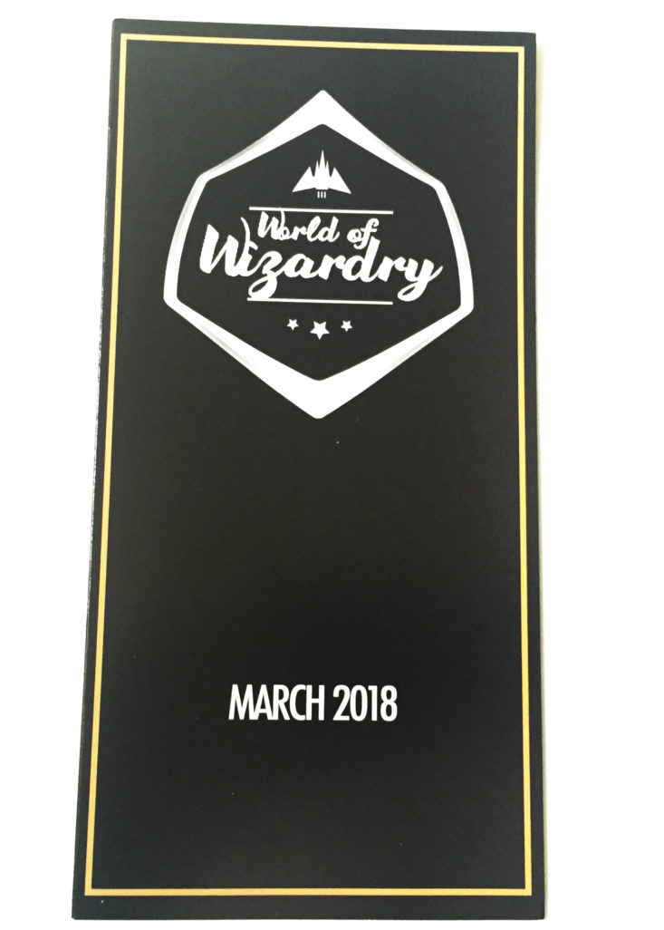 World of Wizardry March 2018 Pamphlet front