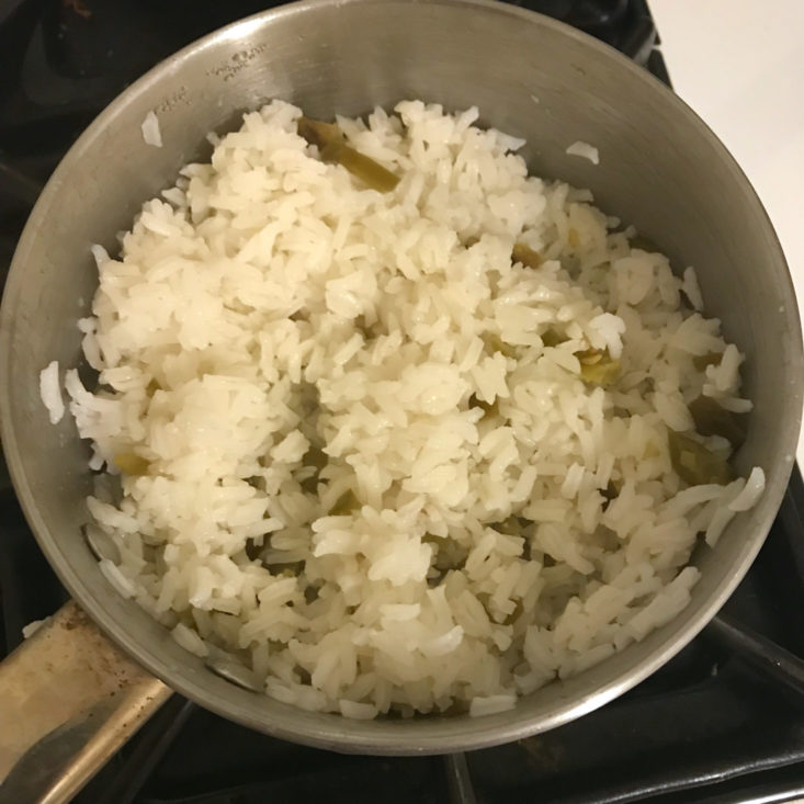cooked rice with japapeno and lime