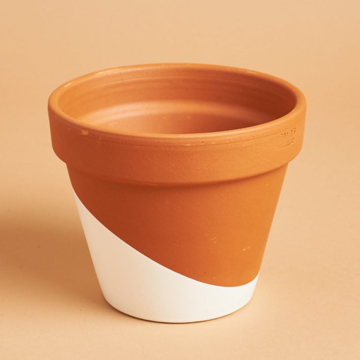 horti white dipped terracotta plant pot