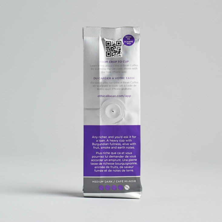 coffee bag information