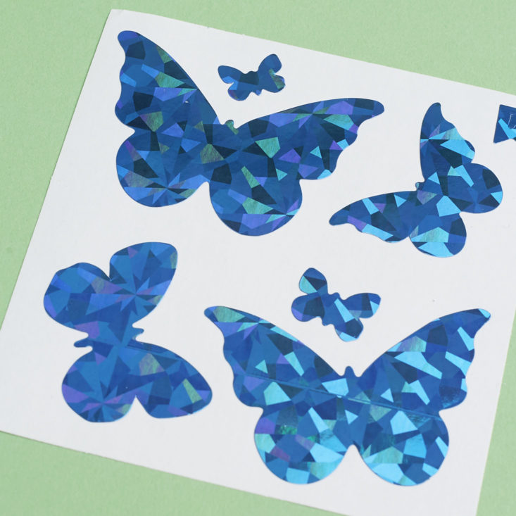close up of Holographic Butterfly Stickers