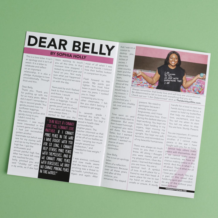 pages 6 + 7 of The Identity of She Dear Body Magazine