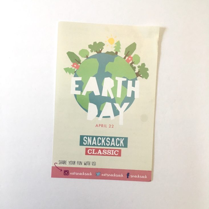 SnackSack Classic April 2018 Earth Day