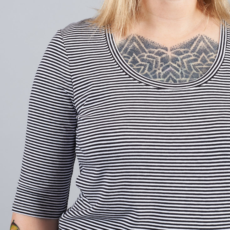 detail of Nordstrom Signature Striped Scoop Neck Tee