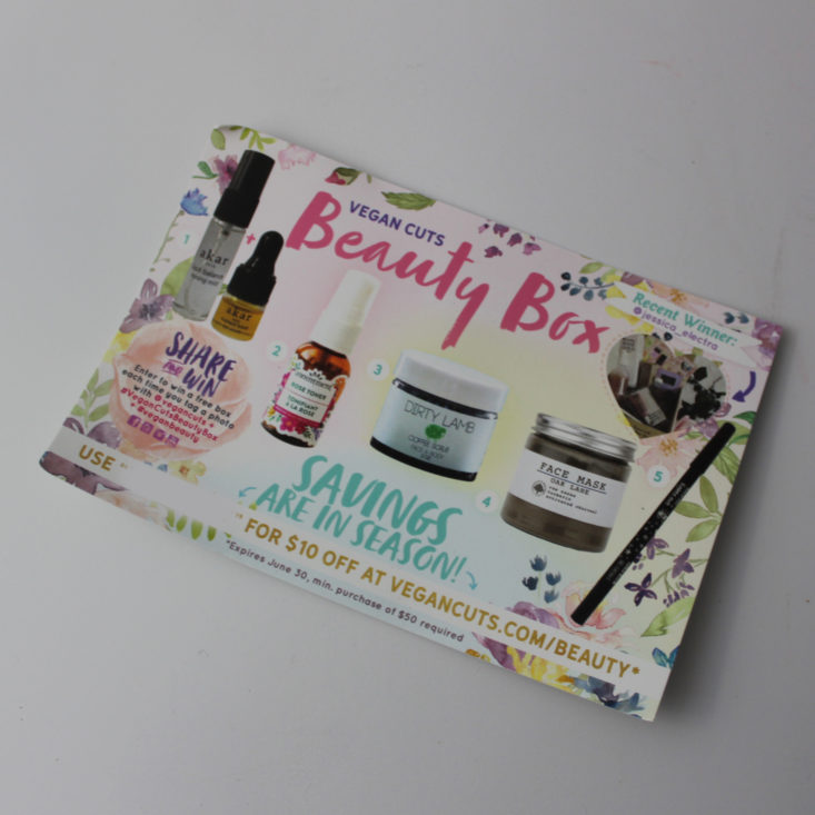 Vegan Cuts Beauty May 2018 Booklet Front