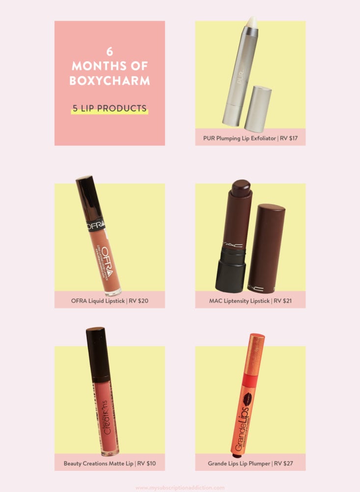 6 months boxycharm lip products