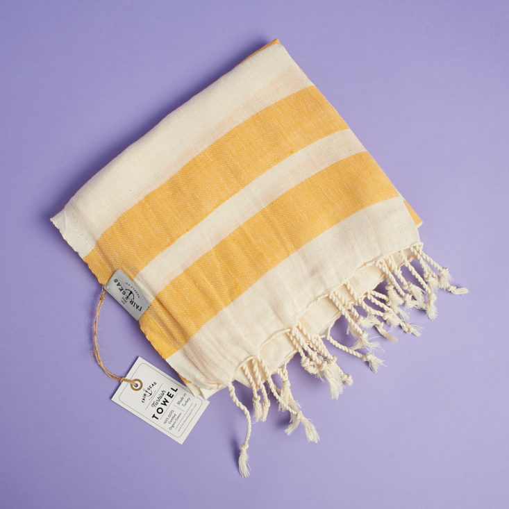 causebox summer yellow turkish towel folded