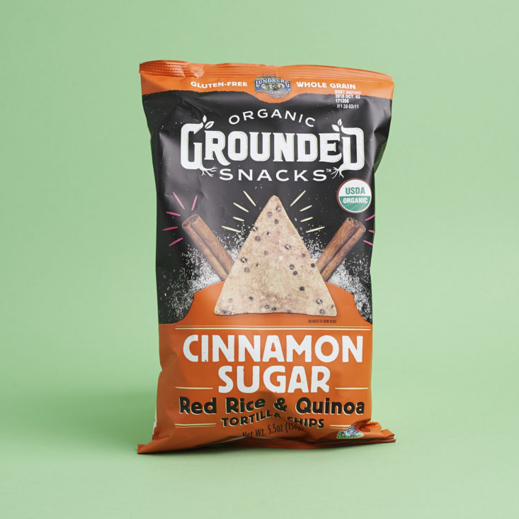 Lundberg Family Farms Grounded Cinnamon Sugar red rice and quinoa tortilla chips