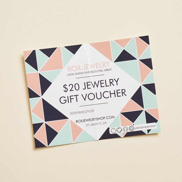 $20 jewelry voucher from Rox Jewelry