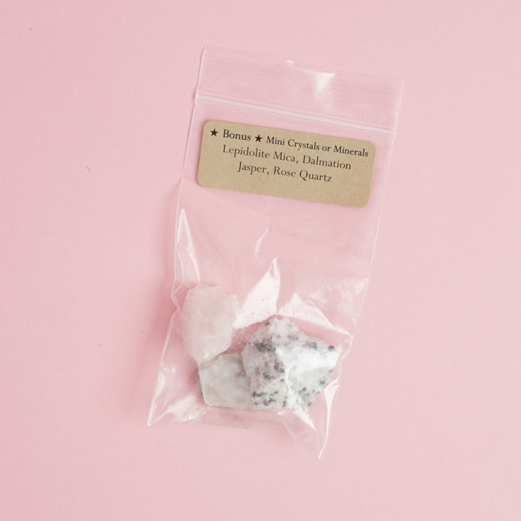 baggy of bonus mini crystals or minerals