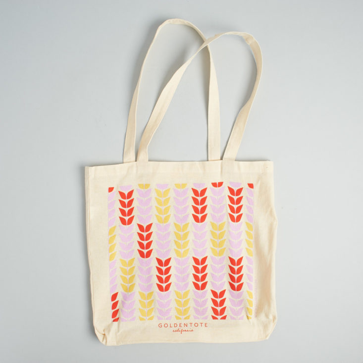 golden tote patterned tote