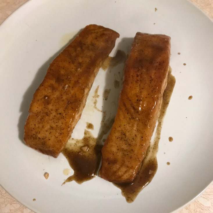 jerk sauce brushed salmon