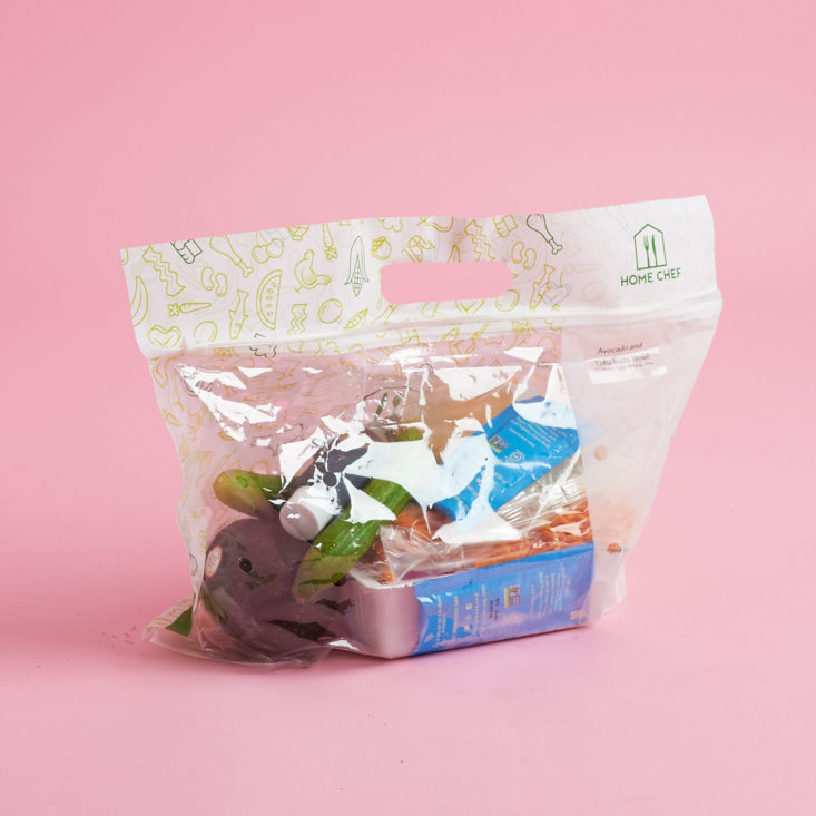 home chef chirashi bowl ingredients in bag