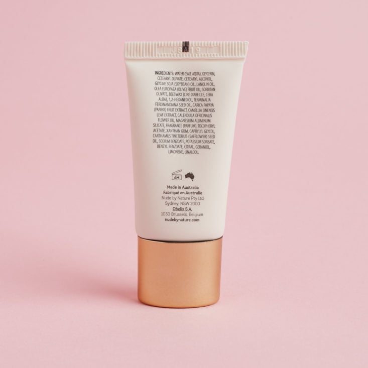 back of Nude By Nature Perfecting Primer